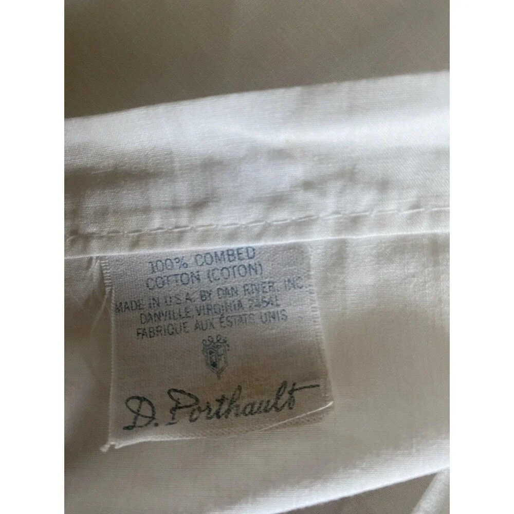 Vintage D. Porthault Embroidered Ruffled Standard Sham